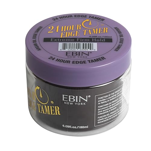 EBIN NEW YORK 24 Hour Edge Tamer - Extreme Firm Hold (6.09oz/ 180ml) - No Flaking, White Residue, Shine and Smooth texture with Argan Oil and Castor