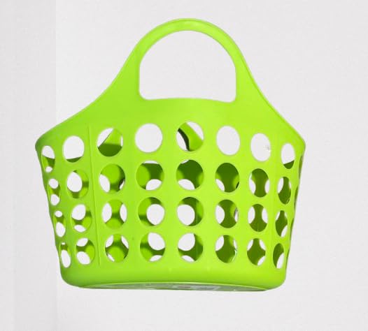 Greenbrier KDZO Set of 3 Colorful Plastic Totes with Handles in Teal, Blue, & Hot Pink Plastic Carrying Basket, Beach, Grocery Carrying Tote, Nesting…