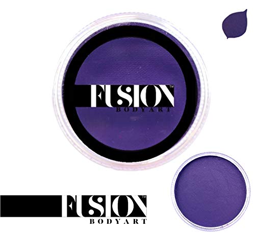 Fusion Body Art Pro Face Paint | Prime Deep Purple (32gm), Professional Quality Water Activated Face and Body Paint Supplies Single Makeup Cake