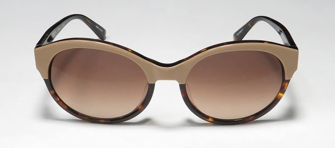 Isaac Mizrahi 30212 Womens/Ladies Cat Eye Full-rim Gradient Lenses Sunglasses/Shades (52-18-135, Beige/Tortoise)
