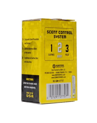 Hunters Specialties Scent-A-Way MAX Bar Body Soap - Hunting Odorless Green Soap Scent Eliminator for Hunters, Trappers, Anglers, and Campers - 3.5 Oz