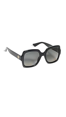 Gucci Women's Oversized Square Sunglasses, Black/Black/Grey, 54/22/140