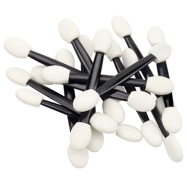 100 Pcs Black Small Eyeshadow Applicators Eye Shadow Sponge Applicator Sticks Eye Makeup Applicators Sponge Tip Make up Applicators Eyeshadow Brushes