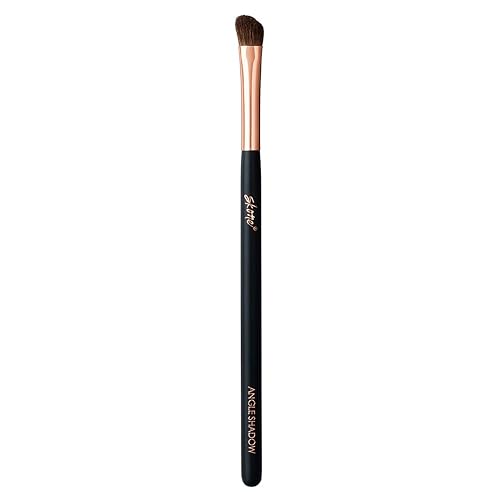 Skone Cosmetics Angle Shadow Brush - Luxe Premium Rose Gold and Synthetic Black Eye Shadow Angle Brush - Professional Grade Nylon Angled Shading