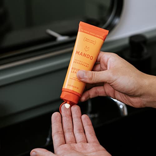 Mando Bourbon Leather Body Deodorant - 72 Hour Odor Control, Aluminum Free, Baking Soda Free - 3.0 Oz Tube and 2.6 Oz Solid Stick Beauty and Personal Care Mando