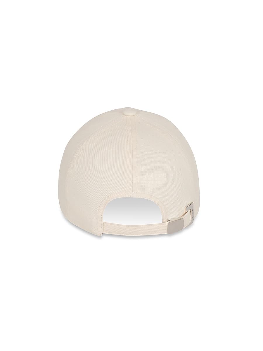 Balmain, College Emblem Cotton Baseball Cap, Natural Marine