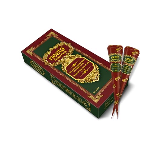Neeta Ready-to-Use Henna Paste for Hair - Herbal Henna-Based Formula - Reddish Brown - Pack of 4 Cones Beauty and Personal Care Neeta Default Title