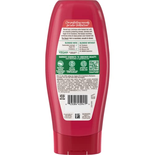 Garnier Whole Blends Color Care Conditioner with Argan Oil & Cranberry Extracts, 12.5 Fl Oz, 1 Count (Packaging May Vary)