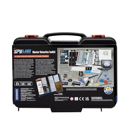 Spy Labs Master Detective Toolkit V2 – Forensic Science Kit with Fingerprint, Footprint & Tire Track Experiments + 32-Page Storybook