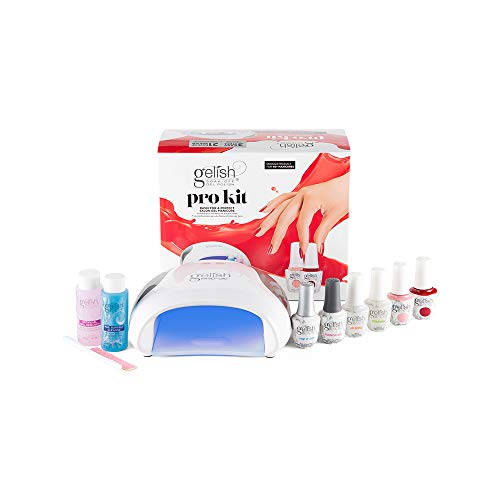 Gelish Pro Kit with Pro LED Light - Complete Manicure Set, UV/LED Nail Lamp, Gel Polishes, Essentials, Remover for Professional DIY Gel Nails At Home.