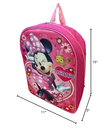 Ruz Minnie Mouse Kid's Licensed 15 Inch School Bag Backpack (Minnie Mouse)