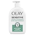 Olay Sensitive Facial Cleanser with Oat Extract Gentle Cream Cleanser, 16 fl oz