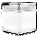 Anchor Hocking 1-Quart Stackable Jars with Glass Lids, Set of 4