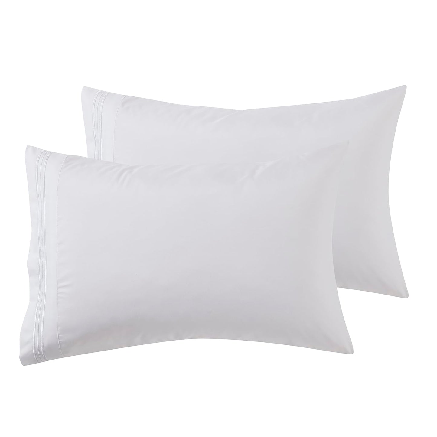 Nestl White King Pillow Cases 20x40 Inches, Soft Microfiber, Envelope Closure, King Size Set of 2