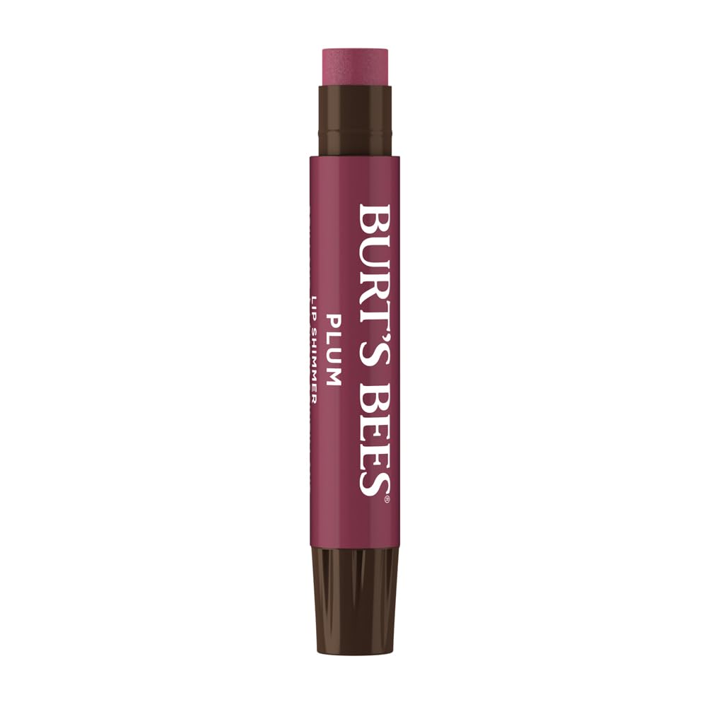 Burt's Bees 100% Natural Moisturizing Lip Shimmer, Plum - 1 Tube