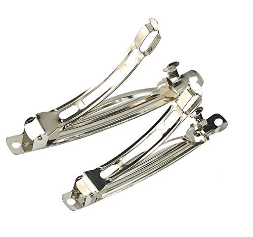 20pcs Assorted Size Metal Silver French Barrette Hair Clips for DIY Hair Clip Craft Bows