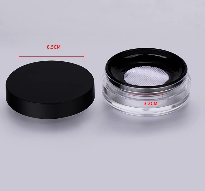 HLLMX 2 PCS Empty Loose Powder Container 10g Reusable Loose Powder Compact Case Make Compact Container DIY Makeup Powder Case with Sponge Powder