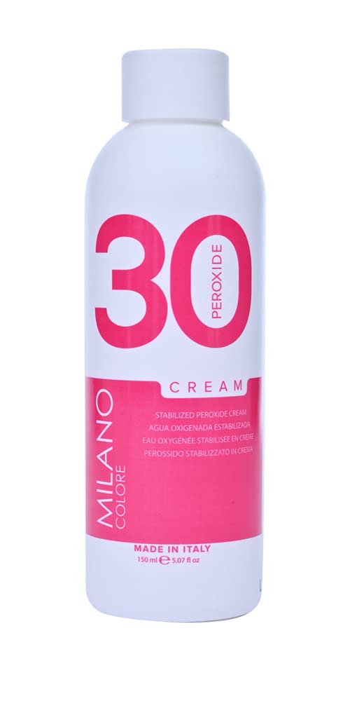 Milano Care Hydrogen Peroxide Developer - Professional Salon Bleaching Cream for Hair Coloring and Consistent Color, Volume 30 Creme, 5.03 fl oz/150