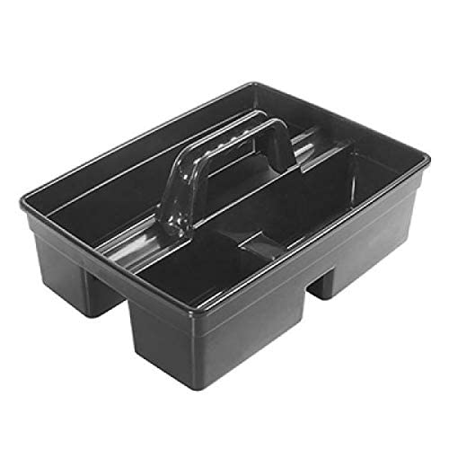 Winco Janitorial Caddy, 15-1/4"W x 10-3/4"D x 6-3/4"H, 3 Compartments, Black