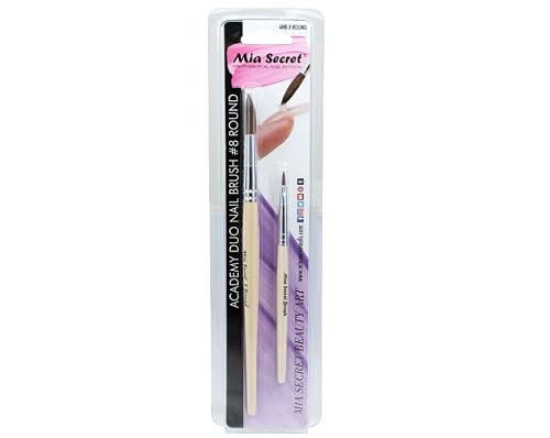 Mia Secret Nail Brush Academy Duo for Beginners Students Pick Yours ! (8 ROUND) Beauty & Personal Care Mia Secret