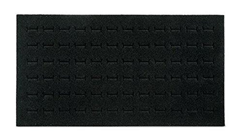 TheDisplayGuys - 6-Pack Deluxe Black Velvet Jewelry Ring Display Foam Pad Insert - 72 Slots Holder - 14x7 Full Size