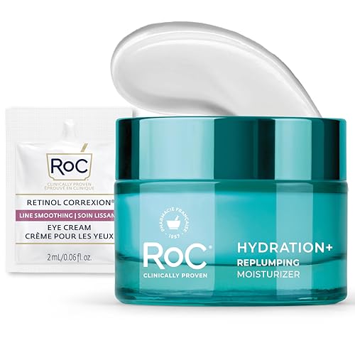 RoC Hydration+ Hyaluronic Acid Moisturizer Face Cream Fragrance Free Sensitive Face Moisturizer with Collagen Proteins 1.7 Ounces with Retinol Eye Beauty and Personal Care RoC Default Title