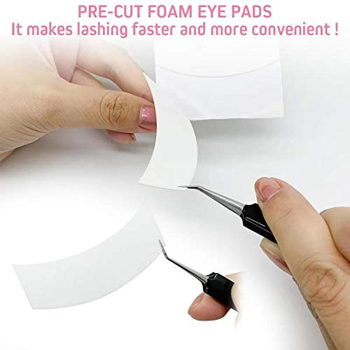 Foam Eye Pads for Eyelash Extensions - Akissos 125 PCS Pre Cut Medical Foam Tape Under Eye Pads Lash Extension Supplies Beauty Tools Lint Free