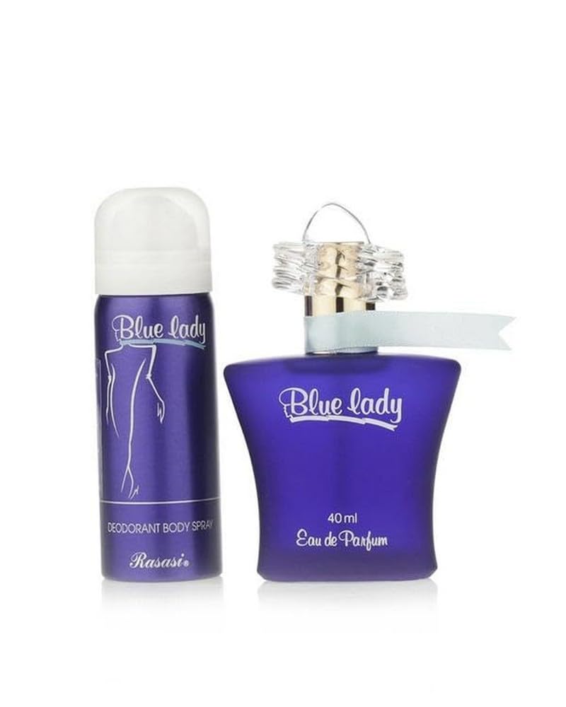 Rasasi Blue 2-Piece Set For Women, (1.3 Oz Eau De Parfum Spray + 1.7 Oz Deodorant Spray)
