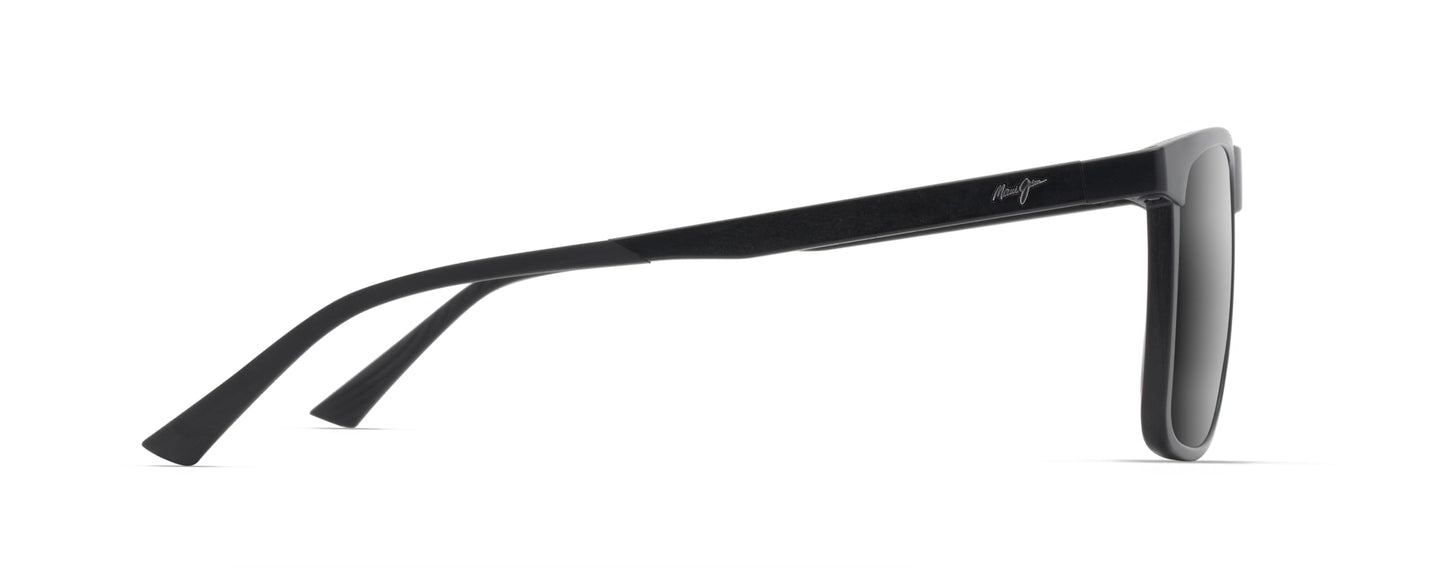 Maui Jim Men's & Women's Makamae Polarized Square Sunglasses, Matte Black/Neutral Grey Polarized, Extra large