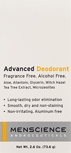 MenScience Androceuticals Advanced Deodorant, 2.6 oz (Pack of 1)
