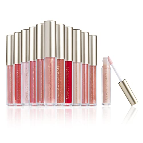 Beauty Concepts Lip Gloss Collection - Shimmering, Glossy Lip Makeup Set for a Radiant Finish, Pink and Red Collection