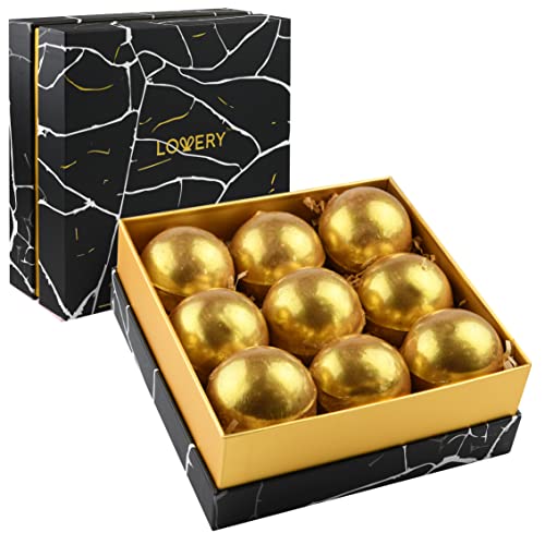 Birthday Gifts, 24K Gold Bath Bombs Set, Deluxe Marble Bath Bomb Gift Set, 9 Bath Bombs for Women & Men, Perfect for Bubble & Spa Bath, Natural…