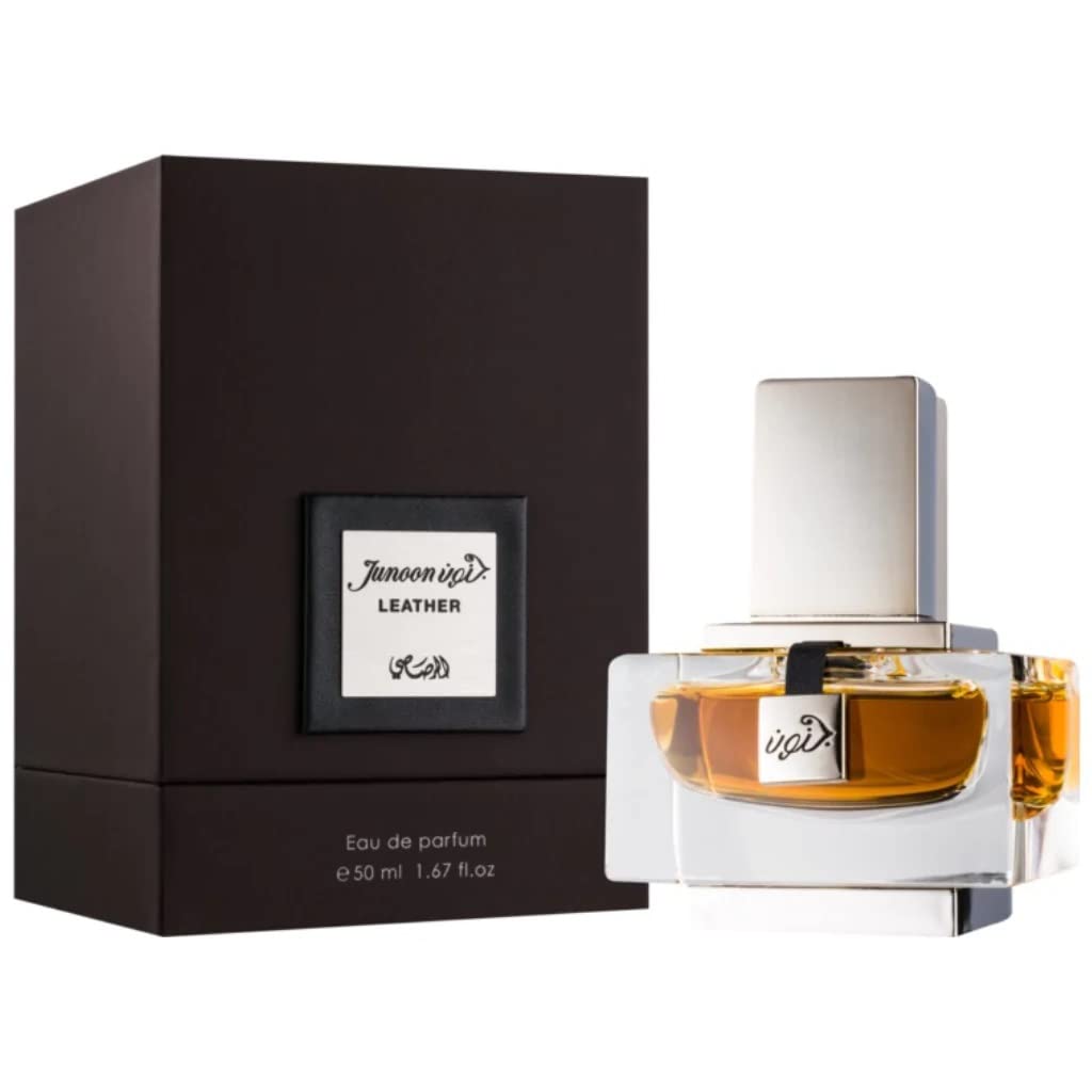 RASASI Junoon Leather for Men EDP (Eau De Parfum) 50 ML (1.7 oz) | Bold Pour Homme Spray | Strong White Musk, Amber, Oudh Notes | Signature Arabian