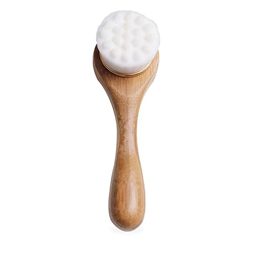 Alana Mitchell Bamboo Facial Cleansing Brush - Ultra Soft Face Scrubber - Deep Cleansing & Exfoliating Face Brush - Manual Scrub Facial Brush