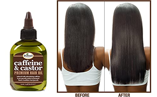 Difeel Caffeine & Castor Premium Hair Oil for Faster Hair Growth 2.5 oz.