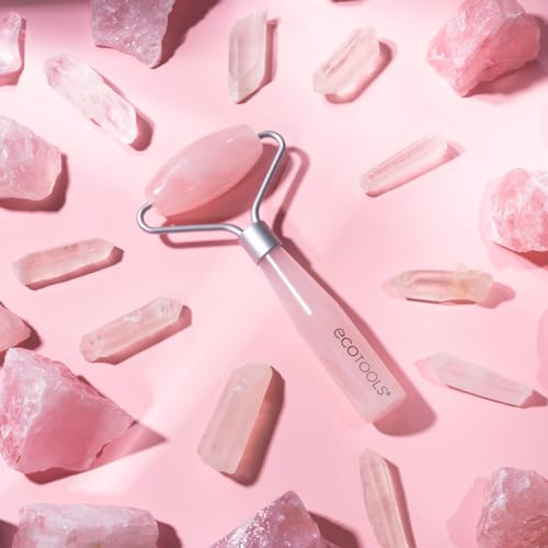 EcoTools Mini Rose Quartz Facial Roller with 100% Rose Quartz (Pack of 1)