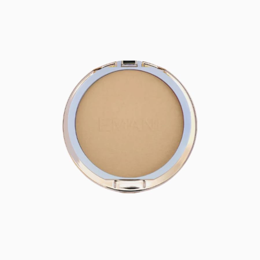 Emani Flawless Matte Powder Foundation - Mineral Compact Makeup for Sensitive Skin, Buildable Coverage, Shine Control, Long-Lasting Finish Up