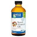 Earth’s Care Sweet Almond Oil - Expeller Pressed Almond Oil for Skin and Hair, Glass Bottle, Unscented, 8 FL. OZ.