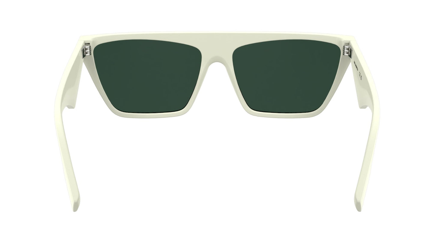 KARL LAGERFELD Unisex Adult Sunglasses KL6186S - White with Solid Green Lens