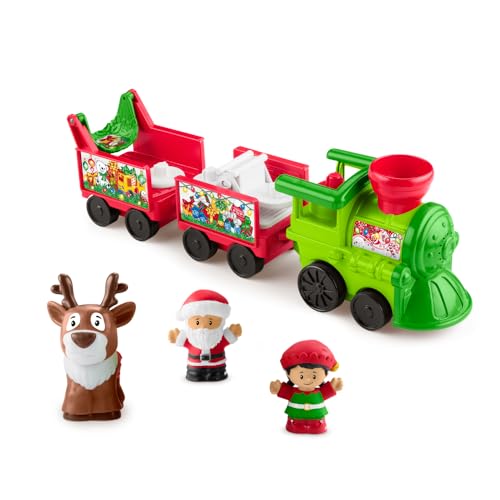 Fisher-Price Little People Toddler Toy Musical Christmas Train with Santa Elf & Reindeer Figures for Pretend Play Kids Ages 1+ Years (Amazon…