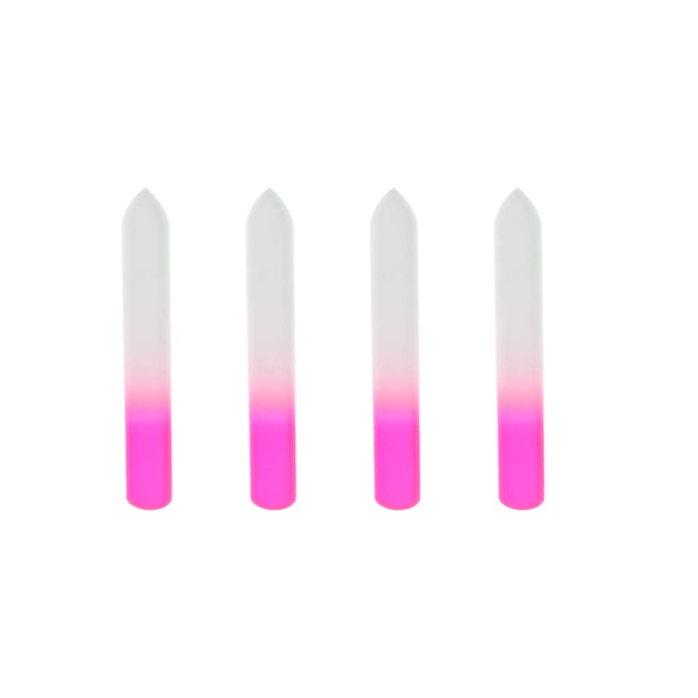 SIUSIO 20PK 3.5 inch Professional Czech Short Crystal Glass Baby Nail Files Buffer Mini Manicure Kit Set Gradient Rainbow Color for Nail Polishing