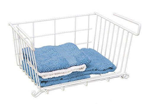 YBM HOME Under Shelf Storage Basket, 12-inch, White #1184