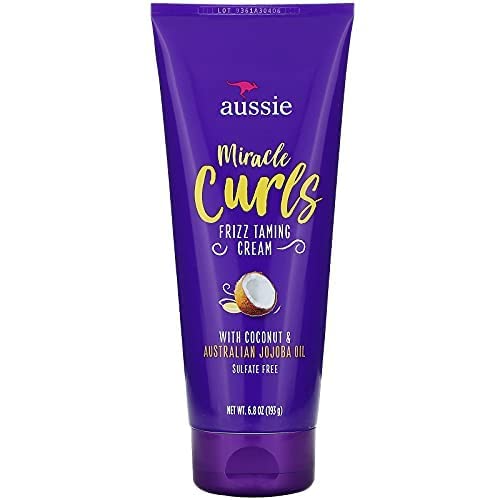 Aussie Miracle Curls Frizz Taming Cream 6.8 Ounce (Coconut & Jojoba Oil) (6 Pack)