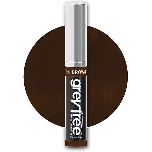 Greyfree Hair Mascara Root Touch-Up for Gray Hair | Precision Hairline Concealer for Brows & Beard (DARK BROWN)