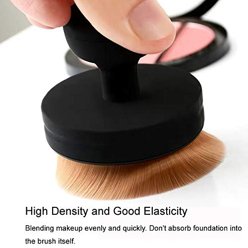 Flat round shaped Foundation Makeup Brush, Kabuki Liquid Foundation Brush Portable Cosmetic Brush Large Full Coverage Face Body Makeup Brush