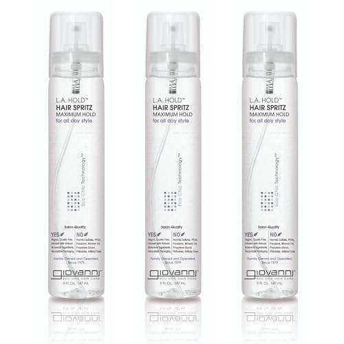 GIOVANNI L.A. Hold Hair Spritz - Maximum Hold Styling Spray, Lightweight, Lauryl & Laureth Sulfate Free - 5 oz (Pack of 3)