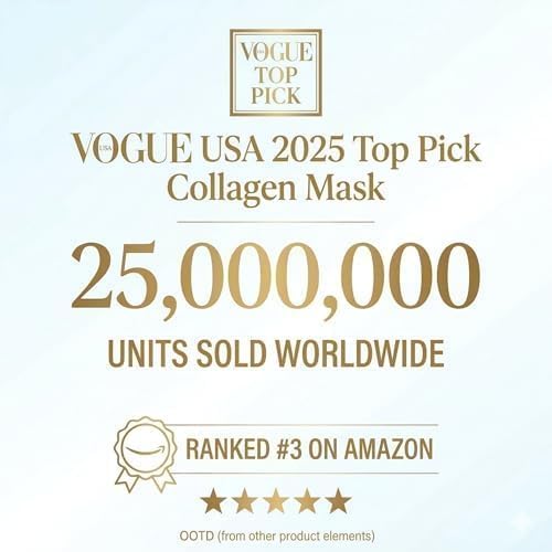 Collagen Hydrating Sheet Masks for Face Korean Anti Aging Mask Sheet for Dry Skin & Sensitive Skin, EVE Vegan, Not Tested on Animals, No Parabens, No Beauty and Personal Care #OOTD