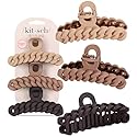 Kitsch Recycled Plastic Large Claw Clip, Big Chain Hair Clips for Women, Big Claw Clips for Thick Hair | Ideal Gifts for Women, (3pc Set Large