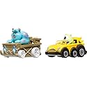 Hot Wheels Toy Cars, Disney Pixar Monsters, Set of 2 RacerVerse Die-Cast Vehicles with Character Drivers Optimized for Performance on RacerVerse Track