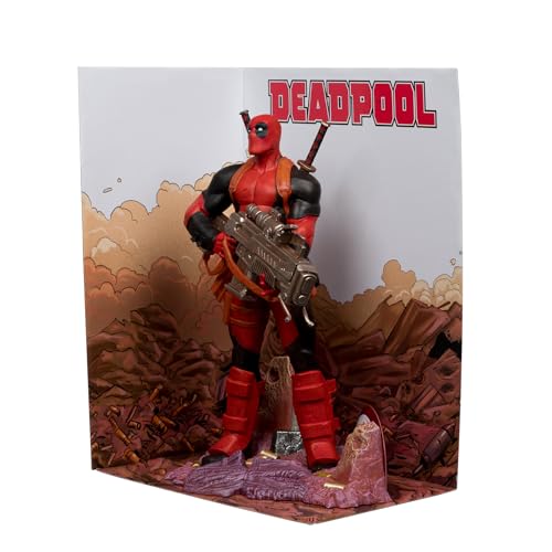 McFarlane Toys- Marvel Deadpool 1:6th Scale Collectible with Scene & Comic (Deadpool #1)